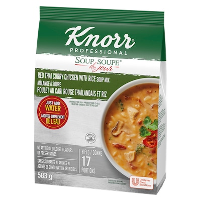 Knorr® Professionnel Soupe du Jour Poulet au Cari Rouge Thaïlandais et Riz 4 x 583 gr - 